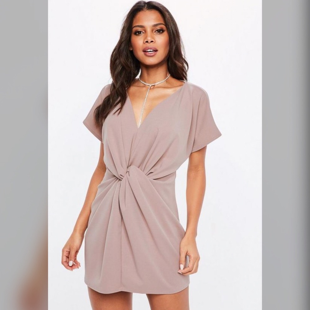 Mauve short sleeve mini dress